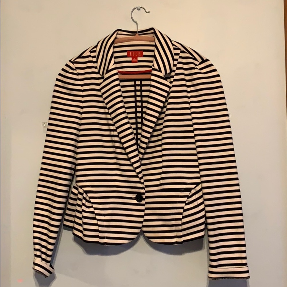 Women’s Small Elle Black and White Striped Blazer
